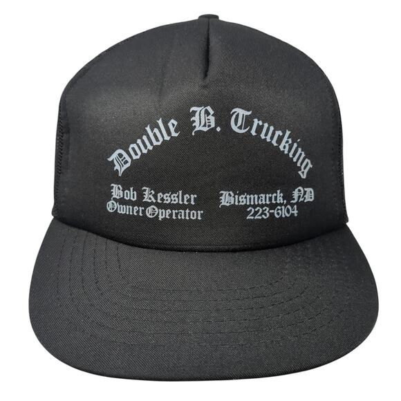 Double B. Trucking Snapback Trucker Hat Black One Size Adjustable Mesh Back Poly - Picture 1 of 9